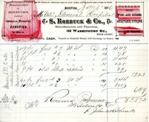 An 1876 receipt for mosquito netting for beds